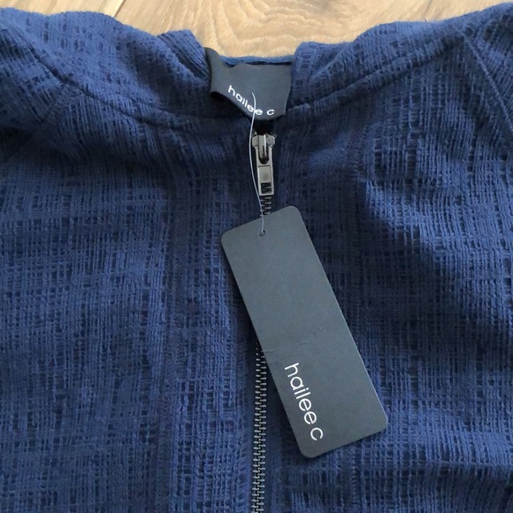 BNWT Hailee C navy jacket w/ zipper SZ L - Picture 4 of 4